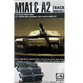AFV Club AF35012 1/35 M1A1 and M1A2 workable track links packaging, showing an Abrams tank and T-158 track links
