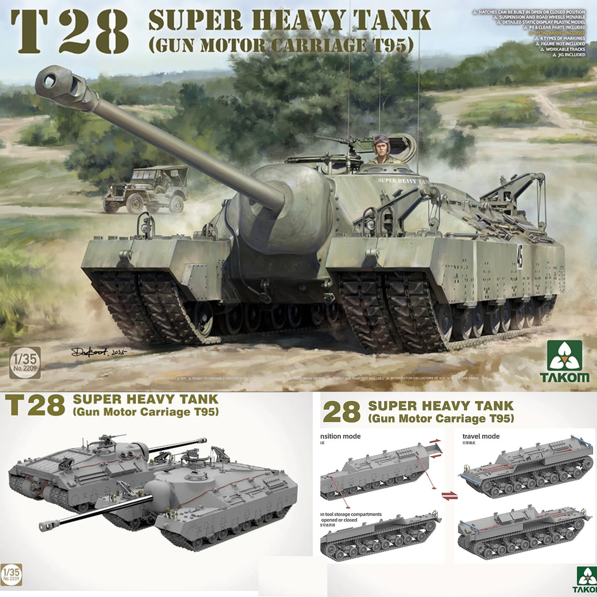 Takom 1/35 T28 Super Heavy Tank T95 GMC 02209 plastic model kit